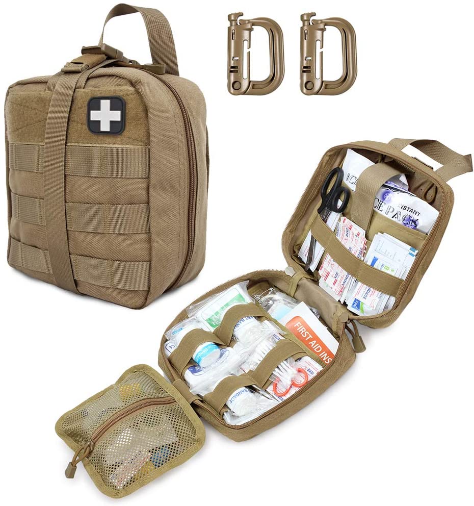 Khaki Tactical First Aid Military Medical Pouch E aofia ai Patch Koluse Mumu